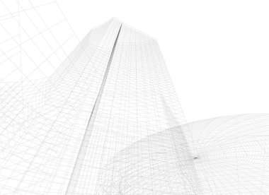 Mimari sanat konseptinde soyut çizgiler, minimum geometrik şekiller. 