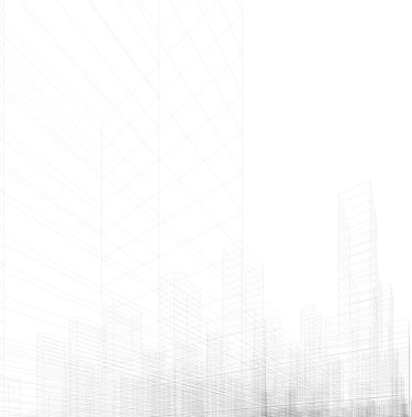 Mimari sanat konseptinde soyut çizgiler, minimum geometrik şekiller.