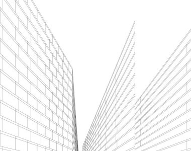 Mimari sanat konseptinde soyut çizgiler, minimum geometrik şekiller. 