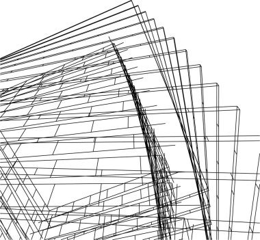 Mimari sanat konseptinde soyut çizgiler, minimum geometrik şekiller. 