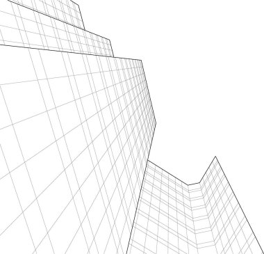 Mimari sanat konseptinde soyut çizgiler, minimum geometrik şekiller. 