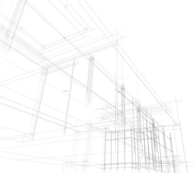 Mimari sanat konseptinde soyut çizgiler, minimum geometrik şekiller. 
