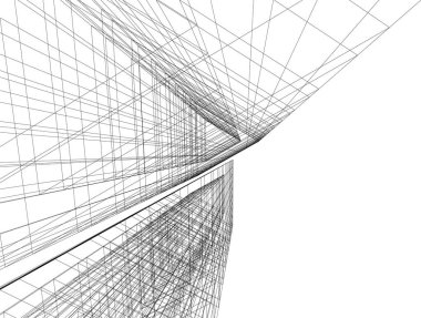 Mimari sanat konseptinde soyut çizgiler, minimum geometrik şekiller. 