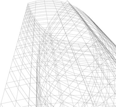 Mimari sanat konseptinde soyut çizgiler, minimum geometrik şekiller. 