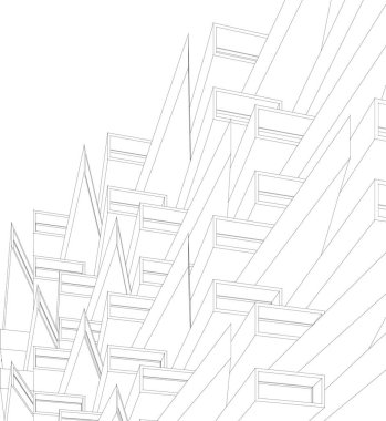 Mimari sanat konseptinde soyut çizgiler, minimum geometrik şekiller. 