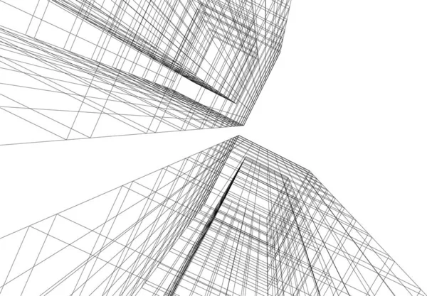 Linhas Abstratas Desenho Conceito Arte Arquitetônica Formas Geométricas Mínimas —  Vetores de Stock