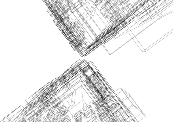 Lignes Dessin Abstraites Dans Concept Art Architectural Formes Géométriques Minimales — Image vectorielle