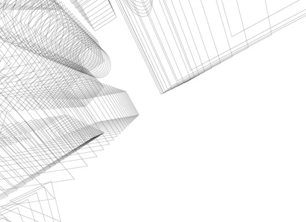 Líneas Abstractas Dibujo Concepto Arte Arquitectónico Formas Geométricas Mínimas — Archivo Imágenes Vectoriales