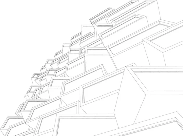 Linhas Abstratas Desenho Conceito Arte Arquitetônica Formas Geométricas Mínimas — Vetor de Stock