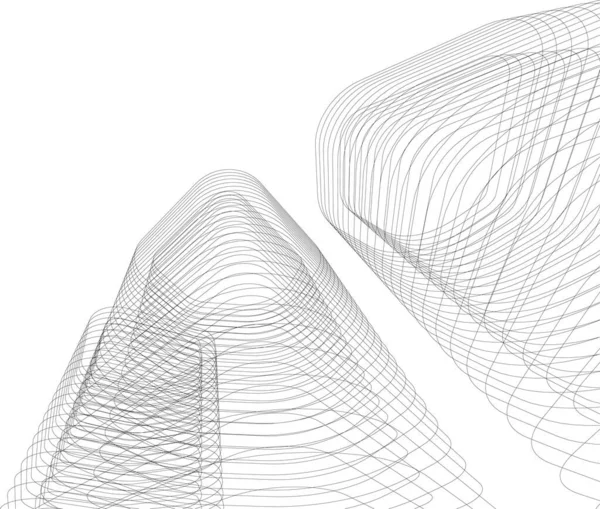 Abstracte Tekenlijnen Architectonisch Kunstconcept Minimale Geometrische Vormen — Stockvector