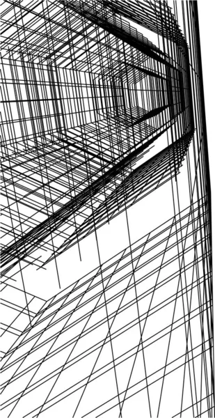 Linee Disegno Astratte Nel Concetto Arte Architettonica Forme Geometriche Minime — Vettoriale Stock