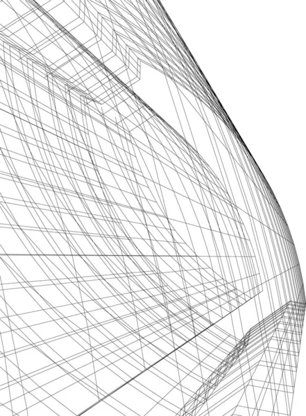 Abstrakte Zeichnungslinien Architektonischen Kunstkonzept Minimale Geometrische Formen — Stockvektor