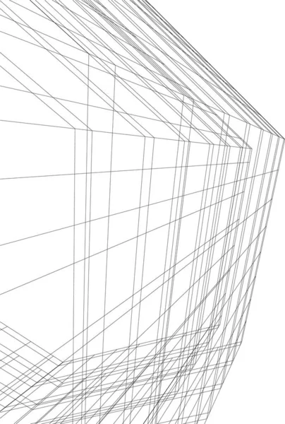 Abstracte Tekenlijnen Architectonisch Kunstconcept Minimale Geometrische Vormen — Stockvector