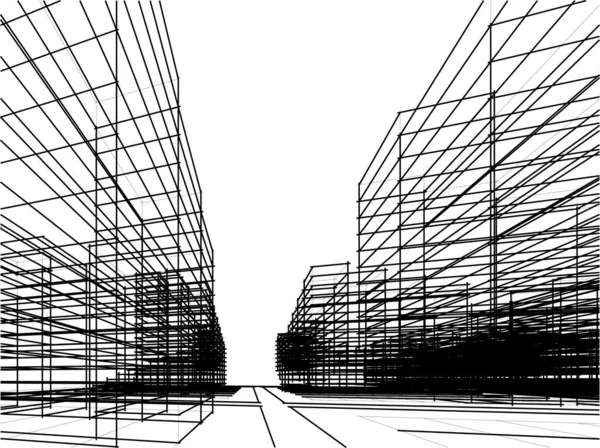 Minimale Geometrische Formen Architektonische Linien — Stockvektor