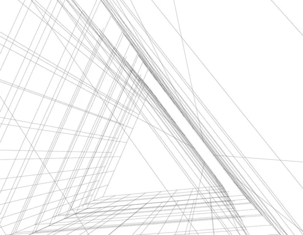 Linhas Abstratas Desenho Conceito Arte Arquitetônica Formas Geométricas Mínimas — Vetor de Stock