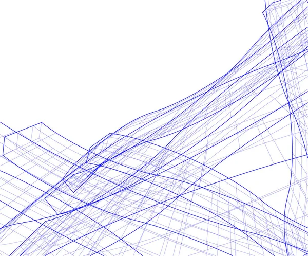 Linhas Abstratas Desenho Conceito Arte Arquitetônica Formas Geométricas Mínimas —  Vetores de Stock