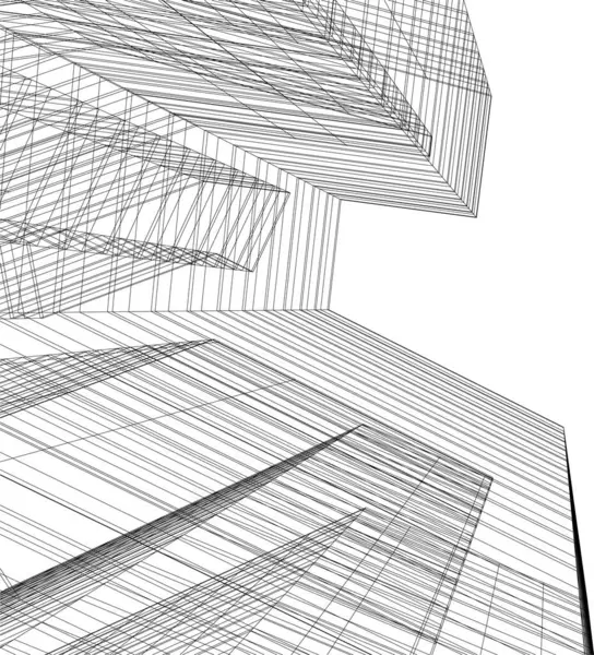 Líneas Abstractas Dibujo Concepto Arte Arquitectónico Formas Geométricas Mínimas — Archivo Imágenes Vectoriales