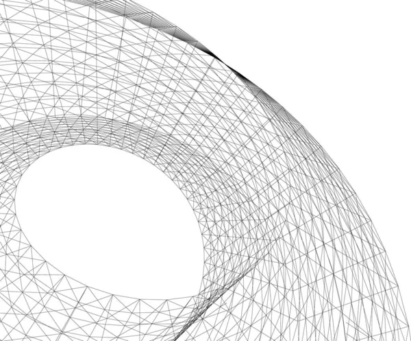 Líneas Abstractas Dibujo Concepto Arte Arquitectónico Formas Geométricas Mínimas — Vector de stock