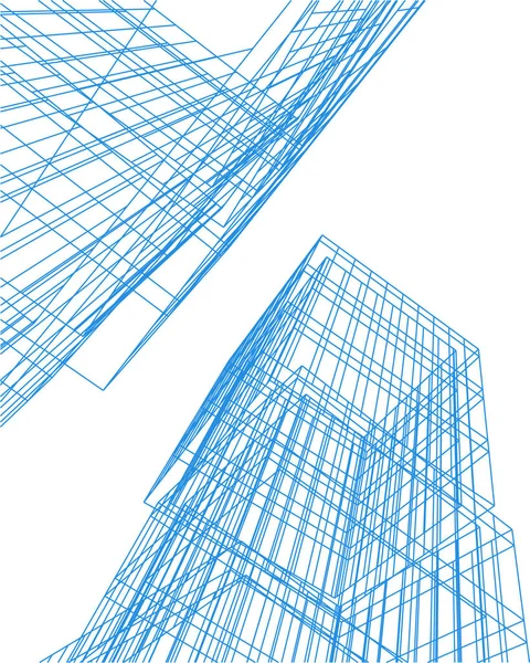 Abstrakcyjne Linie Rysunku Koncepcji Sztuki Architektonicznej Minimalne Kształty Geometryczne — Wektor stockowy