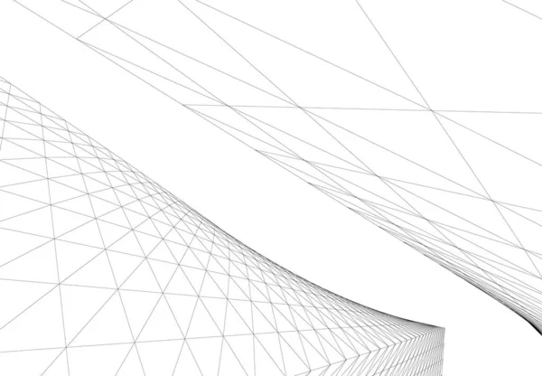 Linhas Abstratas Desenho Conceito Arte Arquitetônica Formas Geométricas Mínimas —  Vetores de Stock