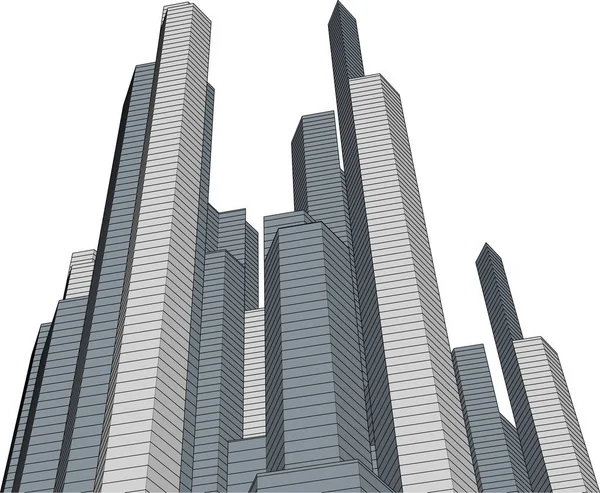 Linhas Abstratas Desenho Conceito Arte Arquitetônica Formas Geométricas Mínimas —  Vetores de Stock