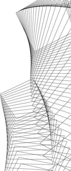 Elvont Rajzvonalak Építészeti Képzőművészetben Minimális Geometriai Formák — Stock Vector