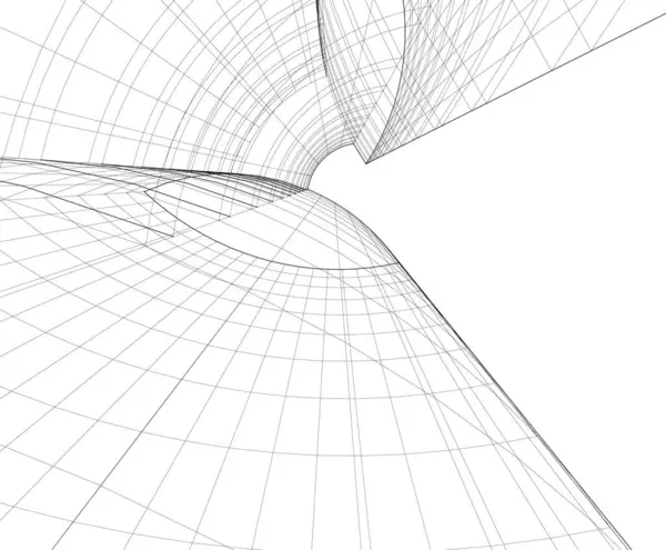 Abstrakte Zeichnungslinien Architektonischen Kunstkonzept Minimale Geometrische Formen — Stockvektor