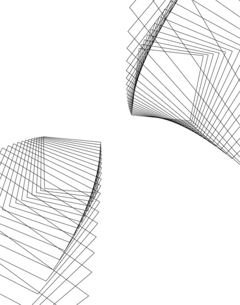 Abstrakte Zeichnungslinien Architektonischen Kunstkonzept Minimale Geometrische Formen — Stockvektor