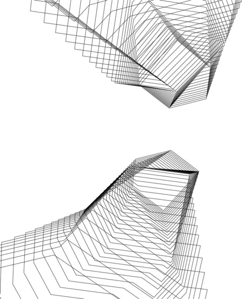 Lignes Dessin Abstraites Dans Concept Art Architectural Formes Géométriques Minimales — Image vectorielle