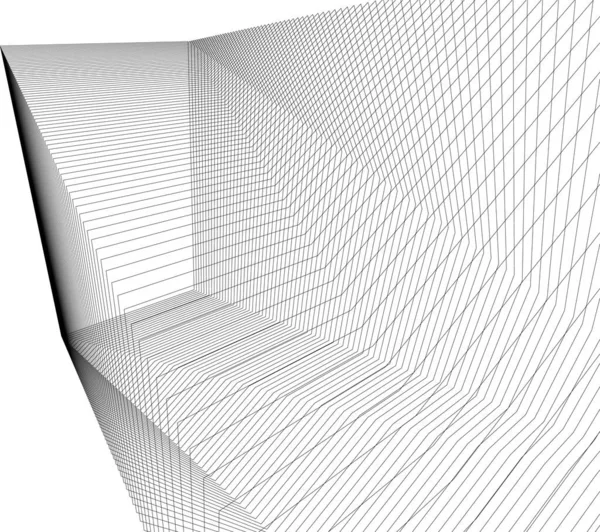 Lignes Dessin Abstraites Dans Concept Art Architectural Formes Géométriques Minimales — Image vectorielle