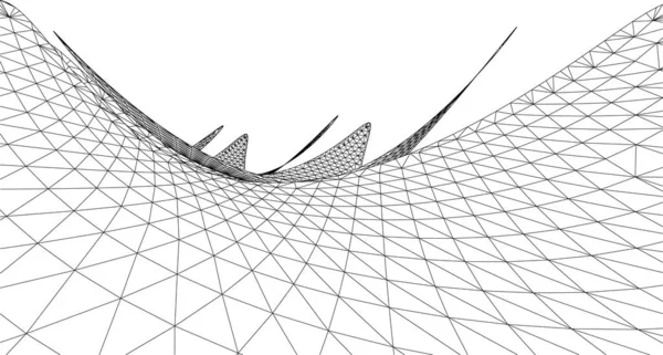 Linhas Abstratas Desenho Conceito Arte Arquitetônica Formas Geométricas Mínimas — Vetor de Stock