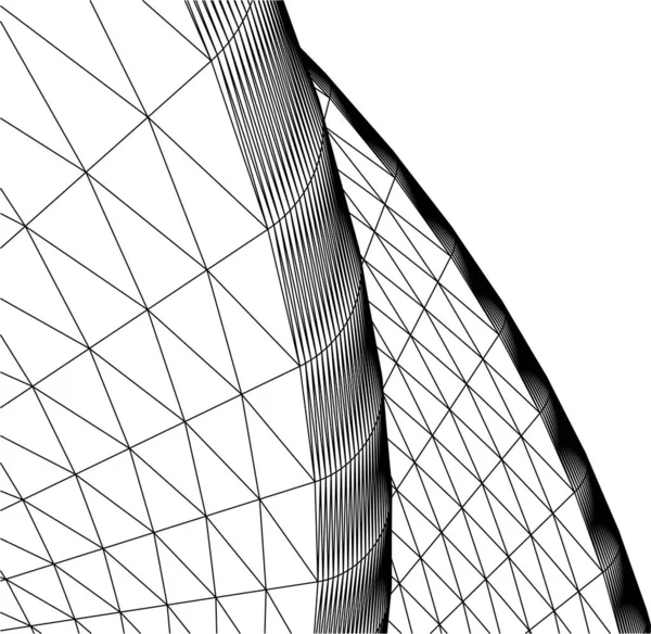 Elvont Rajzvonalak Építészeti Képzőművészetben Minimális Geometriai Formák — Stock Vector