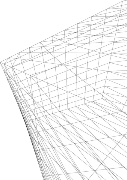 Abstrakte Zeichnungslinien Architektonischen Kunstkonzept Minimale Geometrische Formen — Stockvektor