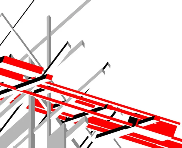 Abstraktní Kreslicí Čáry Architektonickém Pojetí Minimální Geometrické Tvary — Stockový vektor