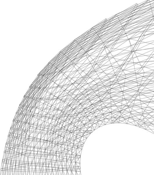 Abstrakte Zeichnungslinien Architektonischen Kunstkonzept Minimale Geometrische Formen — Stockvektor