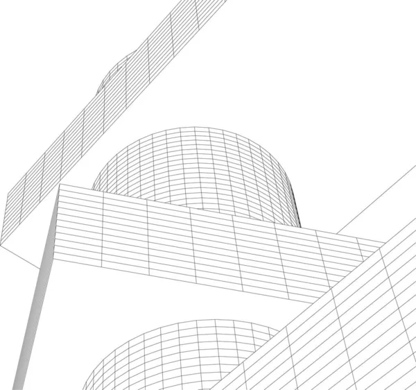 建築芸術の概念における抽象的な線や最小限の幾何学的形状 — ストックベクタ