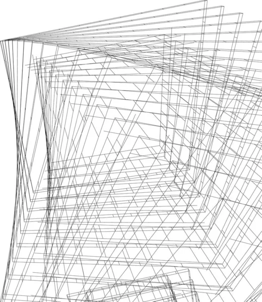 Abstrakcyjne Linie Rysunku Koncepcji Sztuki Architektonicznej Minimalne Kształty Geometryczne — Wektor stockowy