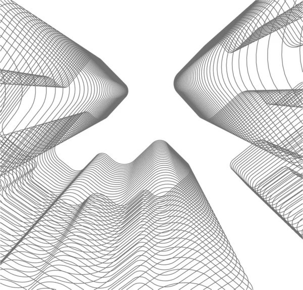 Abstracte Tekenlijnen Architectonisch Kunstconcept Minimale Geometrische Vormen — Stockvector