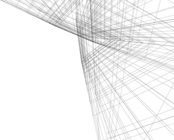 Linhas Abstratas Desenho Conceito Arte Arquitetônica Formas Geométricas Mínimas — Vetor de Stock