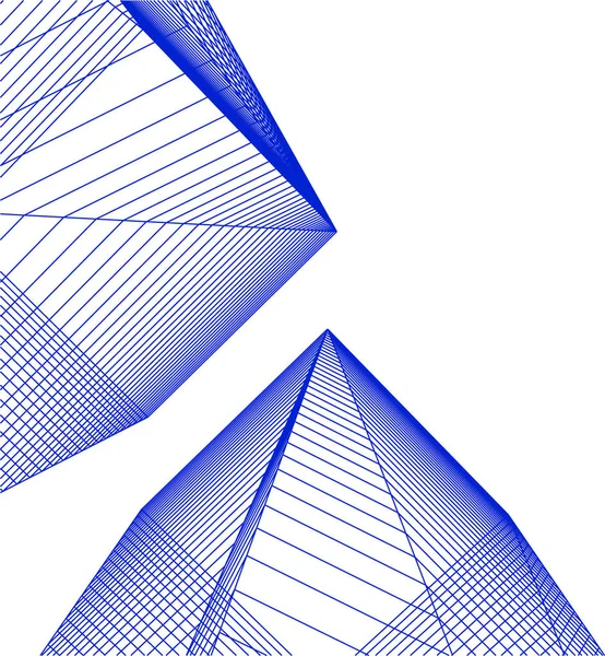 Minimální Geometrické Tvary Architektonické Linie — Stockový vektor