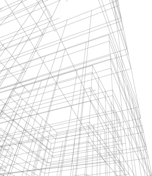 Abstrakcyjne Linie Rysunku Koncepcji Sztuki Architektonicznej Minimalne Kształty Geometryczne — Wektor stockowy