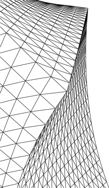 建筑艺术概念中的抽象绘图线 最小几何形状 — 图库矢量图片