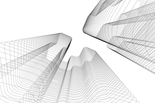 Formas Geométricas Mínimas Linhas Arquitetônicas —  Vetores de Stock