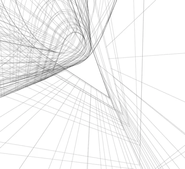 Абстрактные Чертежи Архитектурном Искусстве Минимальные Геометрические Формы — стоковый вектор