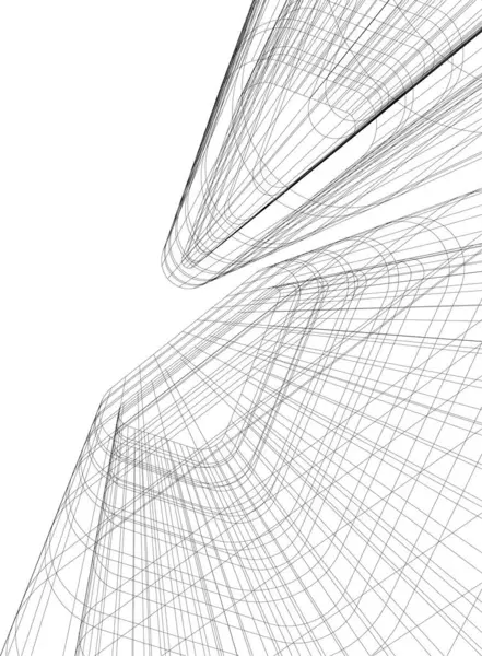 Lignes Dessin Abstraites Dans Concept Art Architectural Formes Géométriques Minimales — Image vectorielle