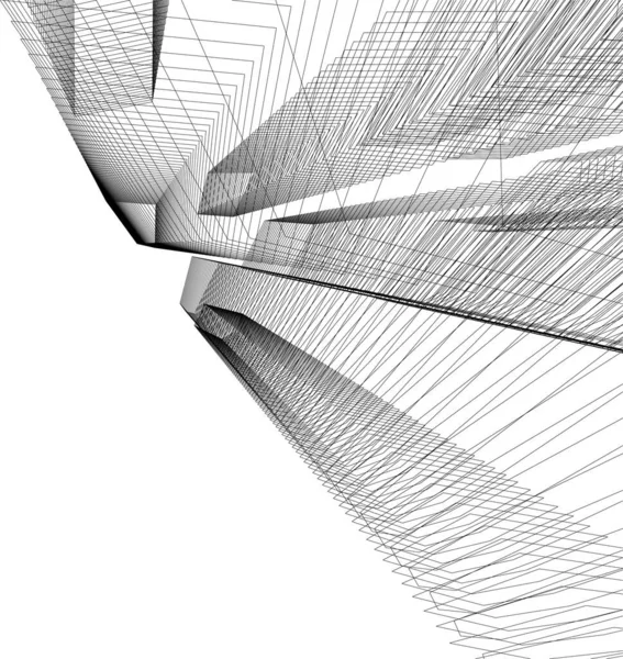 Abstrakta Teckningslinjer Arkitektonisk Konst Koncept Minimala Geometriska Former — Stock vektor