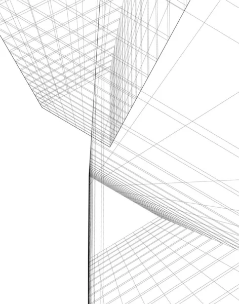 Líneas Abstractas Dibujo Concepto Arte Arquitectónico Formas Geométricas Mínimas — Archivo Imágenes Vectoriales