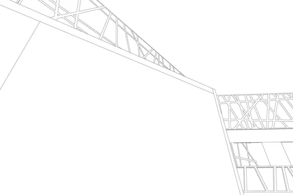 Abstrakcyjne Linie Rysunku Koncepcji Sztuki Architektonicznej Minimalne Kształty Geometryczne — Wektor stockowy