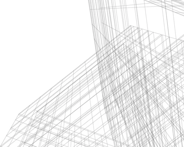 Abstrakte Zeichnungslinien Architektonischen Kunstkonzept Minimale Geometrische Formen — Stockvektor