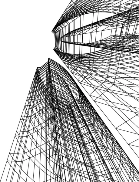 Architektura Budynek Ilustracja Tle — Wektor stockowy